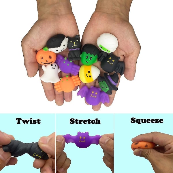10 kpl Halloween Mochi Squishy -leluja Halloween-leluja lapsille Halloween-juhlapalveluksia Halloween-karkkipussit Lahjat Puristuslelu Animal