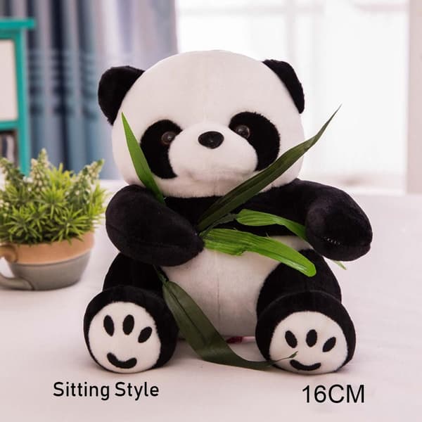 Plysch Panda Gosedjur Present Docka 16CM SITTSTYL