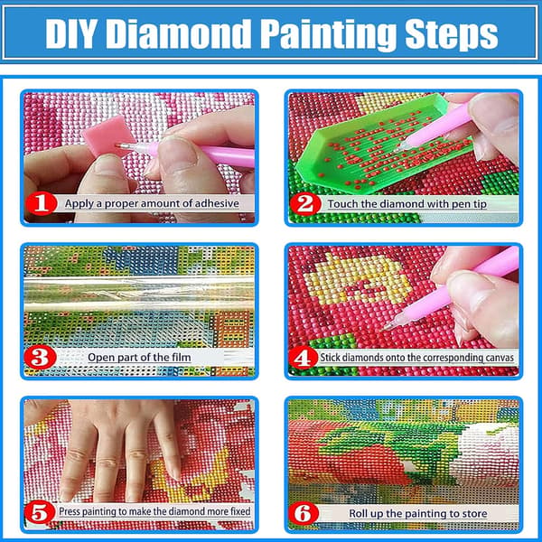 Diamantmaleri sæt til voksne - 5D Diamantkunst sæt - Øjenblomster