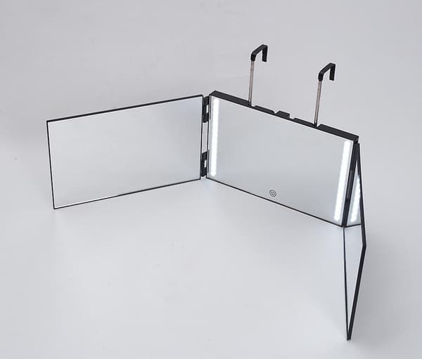 Way Mirror Til Selvhårklipning 360 Spejl Med LED-lys