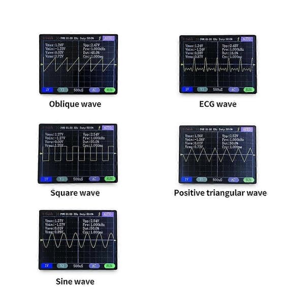 För digitalt fickoscilloskopkit 1MSa/S 200KHz analog bandbredd stöder 80KHz PWM och firmwareuppdatering EU-kontakt