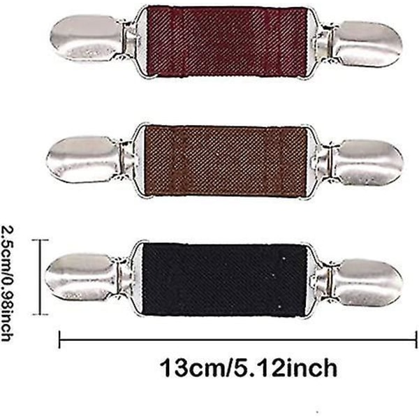 Set med 3 modeelastiska klädnålar (svart+brun+vinrött)