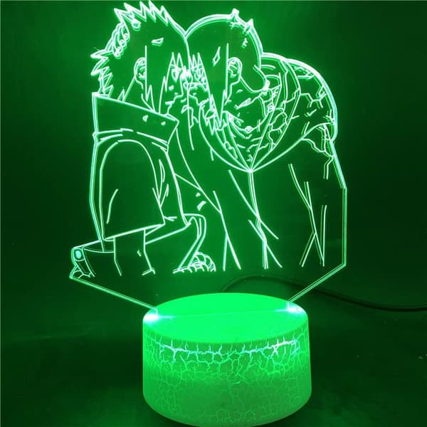 Naruto Kakashi Uchiha Sasuke 3D Illusjon Nattlampe Sm