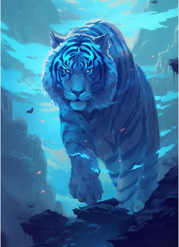 5D diamantmaleri-sett (Tilbakevendende tiger)