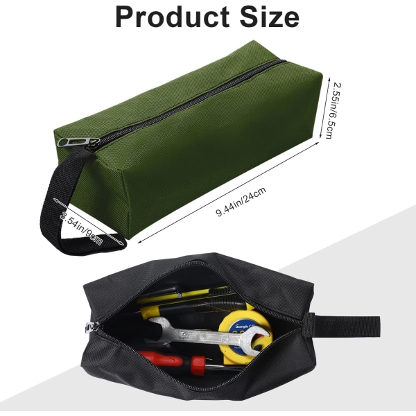 2-pack Canvas Zipper Small Tool Bag, Multi-Purpose Small Zipper Tool