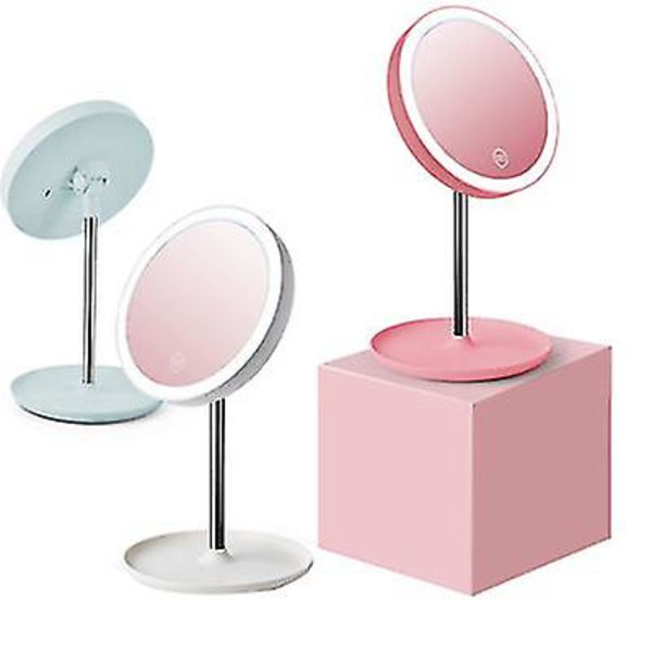 Spejl badeværelsesbord Multifunktionelt makeupspejl Led makeupspejl Natbord med lampe Natbord