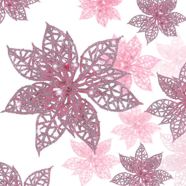 24 st Glitter Julstjärna Julgransprydnad jul