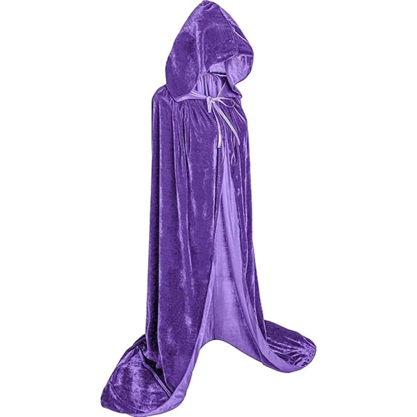 Hooded Coak Long Velvet Cape. Fullängdsrock Halloween-klänning