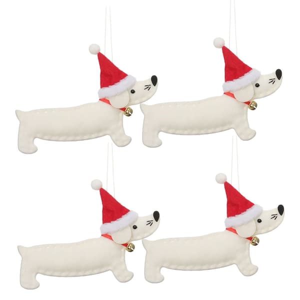 4ST Xmas Pendel Julgran Tillbehör VIT