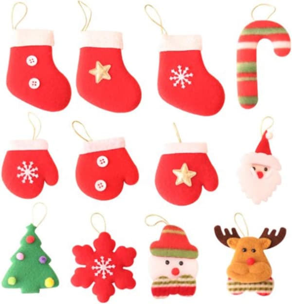 12 stycken julprydnadshängen, julgransprydnad