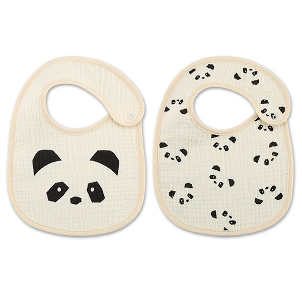 Baby Cotton Bib 2pcs Infant Girls Boys Waterproof Appease Accessory Supplies Bear head
