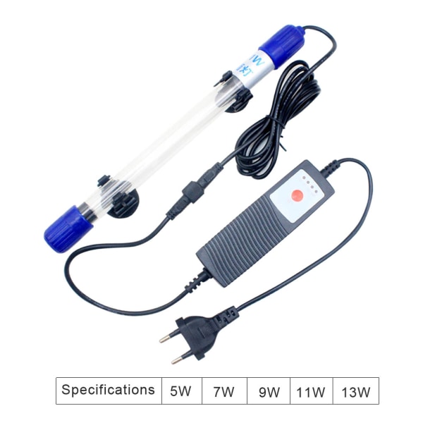 Akvarium UV Vandrenser Algedesinfektionslampe UV Fisketank 11W EU Plug