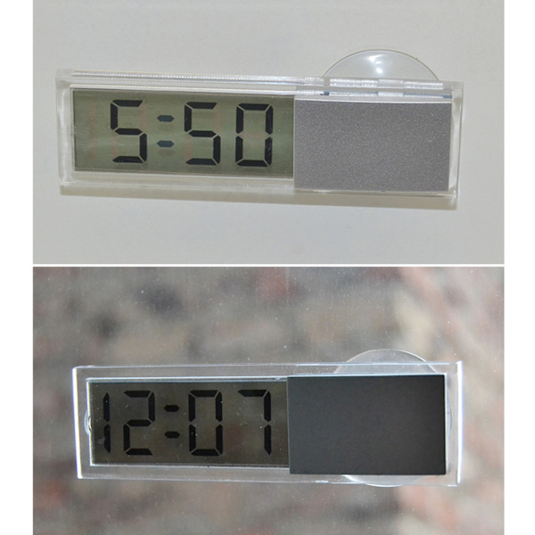 Mini Bil Bil Digital klocka Auto Watch / Automotive Termometer med Sucker null - A