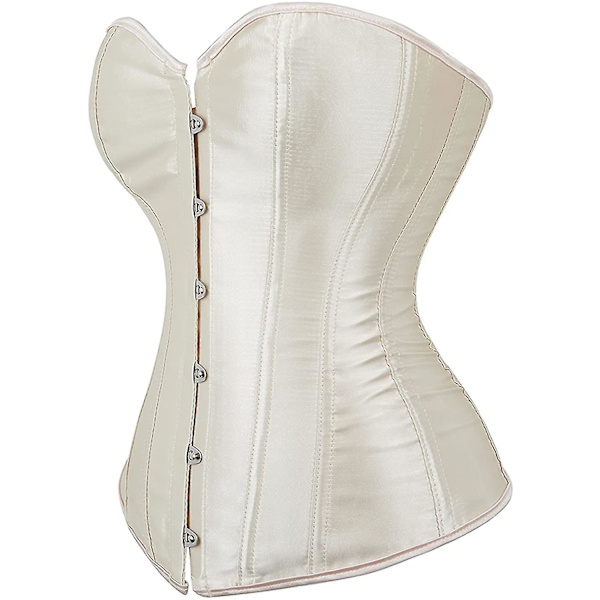 Naisten Bustier Korsetti Toppi Alusvaatesetti Musta Satiini Vyötärömuotoilija Wine red 5x  large