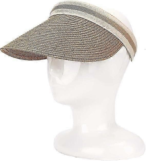 Hatt Dam Sommar Stor Brätte Strand Stråhattar Hatt, Brun