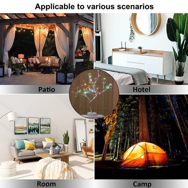 Træ Lys 108 LED Shimmer Grene Batteri og USB Drevet color