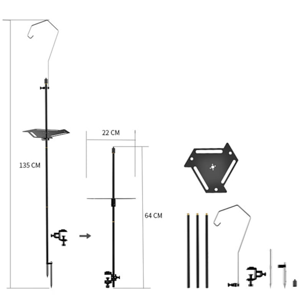 Auton takakonttiteltan suoja aurinkovarjo takaosan jatke retkeilyyn light pole rack