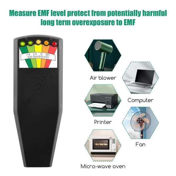 Elektromagnetisk strålingsdetektor, strålingstester, 5 LED EMF