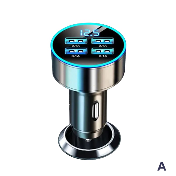 Digital Display Billaddare 4USB 66WPD Laddare Snabbladdare A