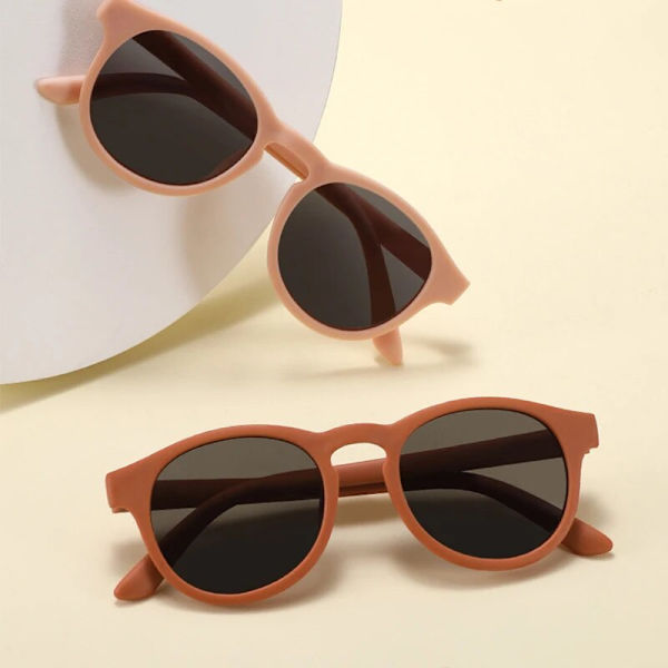 2023 Fashion Kid's First Sunglasses Round Flexible UV400 Polarized Girls Boys Silicone Sun Glasses for Ages 3-12 Years Children 3-12 Years Old