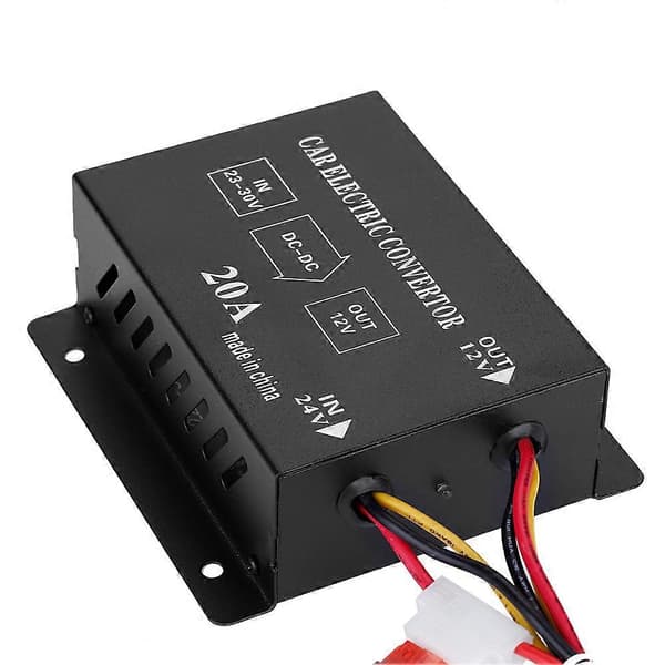 Bil Lastbil 20A 240W DC 24V til 12V Strømkonverter Elektrisk Spændingsreducer Nedtrappende Transformer