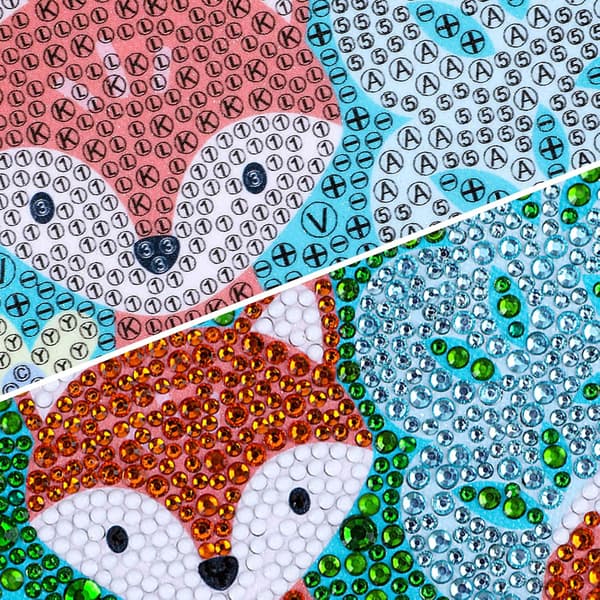Fox 5D Barn Diamantmaleri Krysssting Håndverksett, DIY Barn
