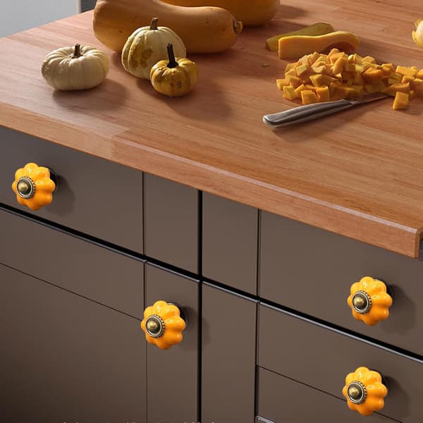 Sæt med 12 keramiske greb til skuffer, orange (33 mm), kommoder