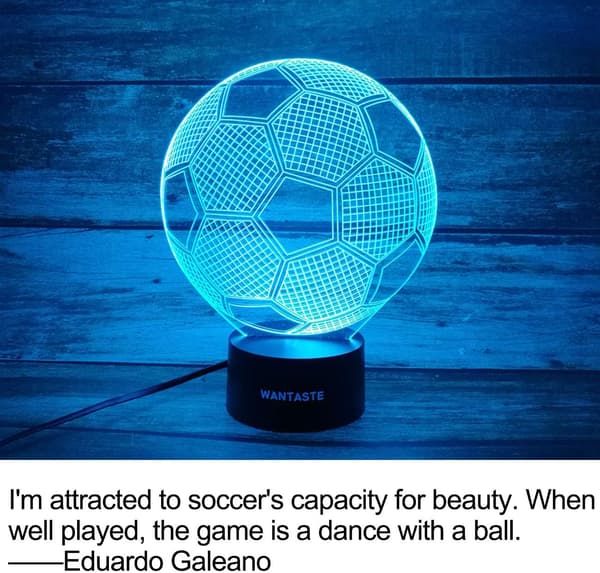 3D Fotballlampe Gave til Gutter, Jenterom, Nattelys T