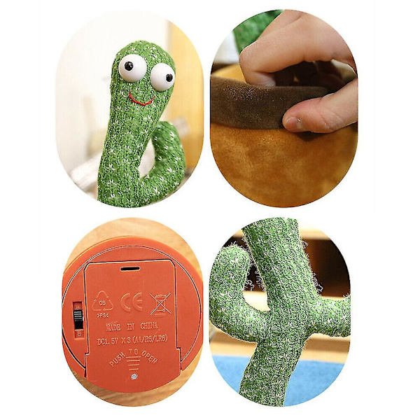 120 sanger Kaktusdukke Repeter Dans Snakke Kawaii Talking Toy Tale Lydopptak