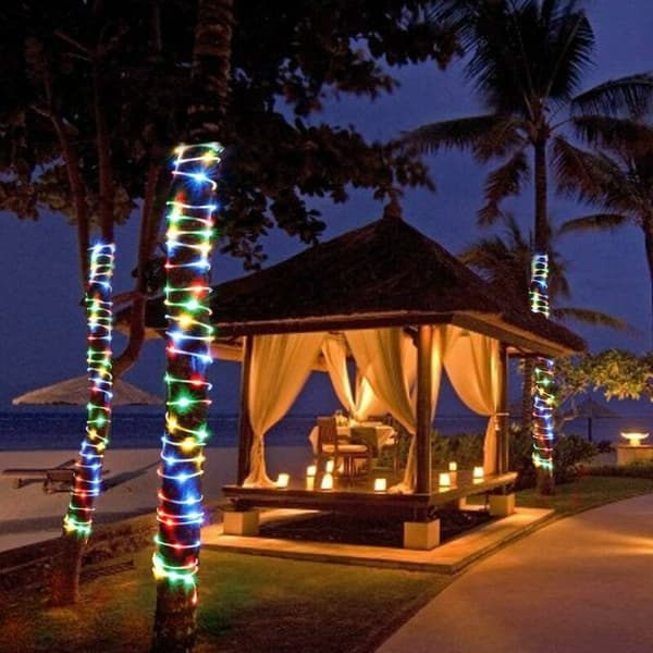 Solar String Lights Outdoor, 12M 100 LED Solar String Lights, Vatten