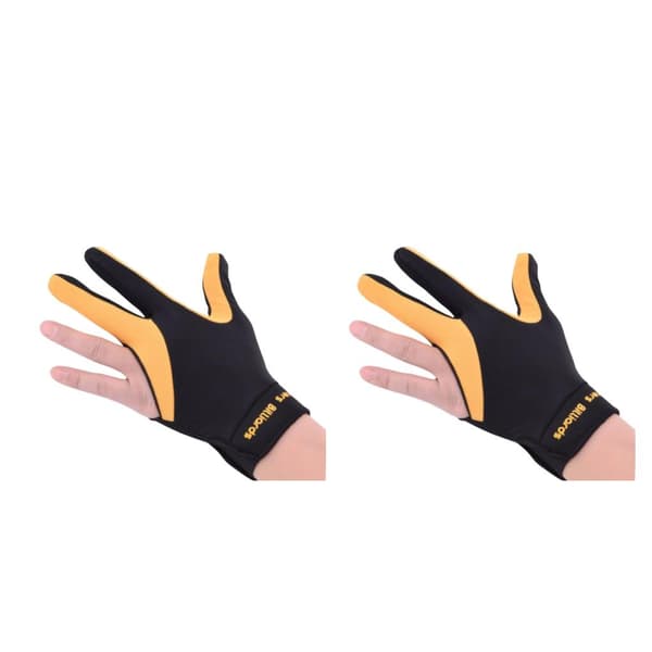 1/2/3 Venstre Hånd Snooker Billard Handske Gave Lavet af Elastisk Yellow Black 2PCS