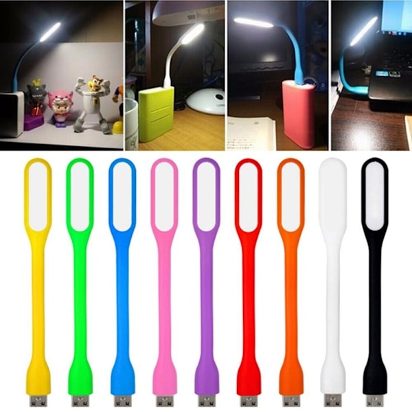 4 stk. USB LED-lys Læselampe ROSA Pink