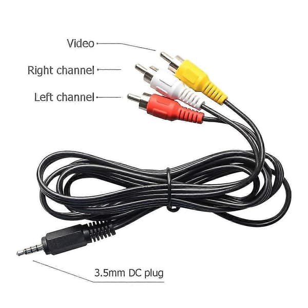 Eachine DC 3,5 mm Jackstik Han 1 til 3 Hoved RCA AV Input Output Videokabel 1,5 m Ledning Adapterkabel F