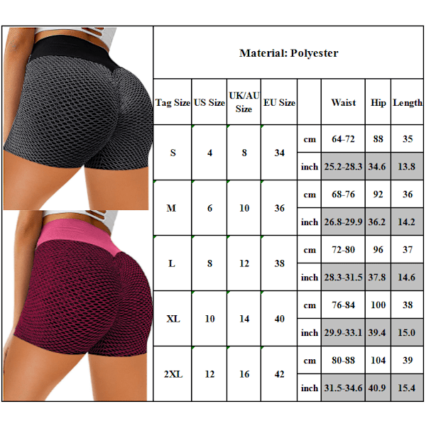 Dam port Fitness Hot Pants Löpning Yoga horts Leggings Red S