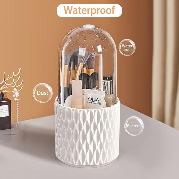 360° Makeupbørste Opbevaring med Låg, Makeup Opbevaringsboks Organizer