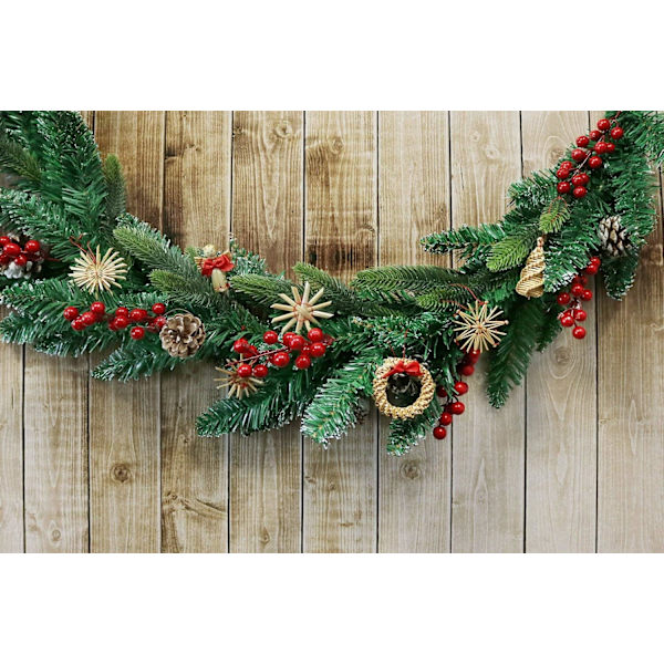 com-four® 56-teiliges Strohsterne Set - Christbaum-Schmuck -