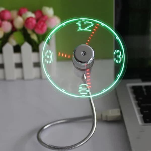 Mini Fleksibel USB-blæser 1 stk. opladningsblæser med LED til PC bærbar oplader