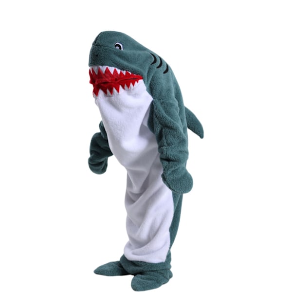 Hain muotoinen makuupussi peitto sarjakuva eläin jumpsuit flanelli miesten ja naisten kotivaatteet hai pyjama New mist blue shark qd New mist blue shark 170