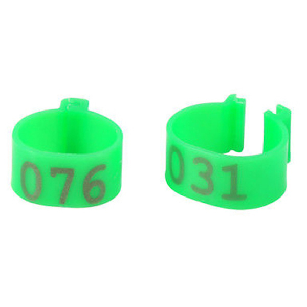 100X 16 mm Clip On Ben Band Ringar för kycklingar Ankor Höns Poultr Red