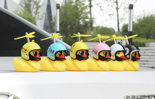 3 st Gummiduckor Bilprydnader med Gul Ducka Bakspegel