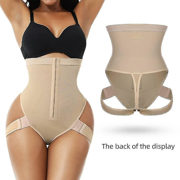 2-i-1 Casual High Waist Hip Lifting Shaper Byxor för kvinnor Beige XL