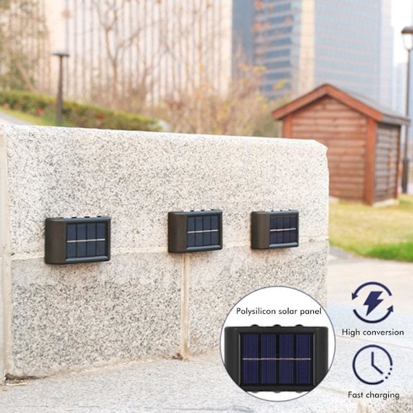 2 st Solar Vägglampor Outdoor, Solar Garden Lights Outdoor, Out