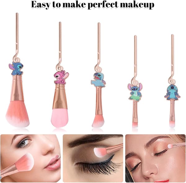 ##/[5 st] Sminkborste Set, Presentera Kosmetiska Borstar för Puder Ögon##/