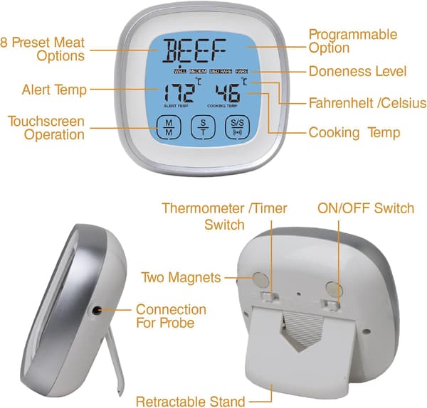 Kötttermometer, Digital Termometer för Snabb Avläsning