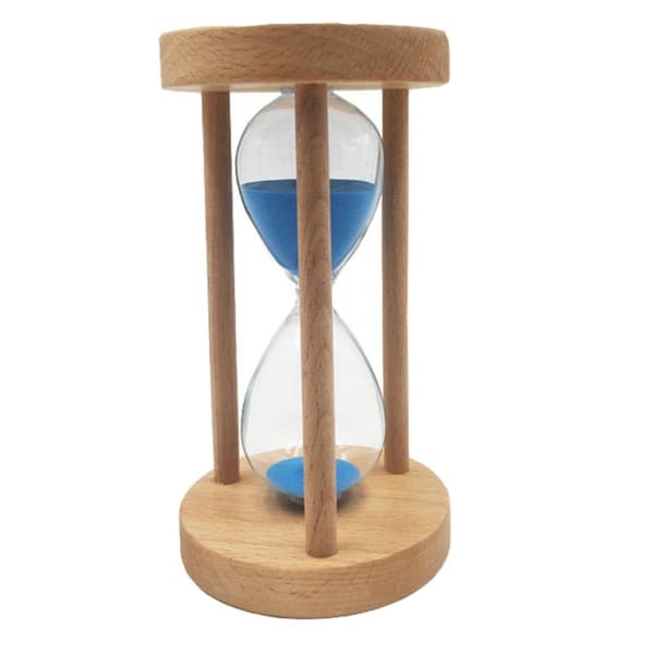 Rund timglasstomme i trä för barn Present Heminredning Blå 25min