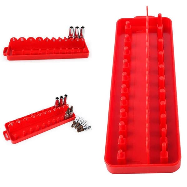 1/2 Socket Organizer Hållare Rack Sleeve Förvaringsfäste Verktygslåda Red Imperial S 1Set