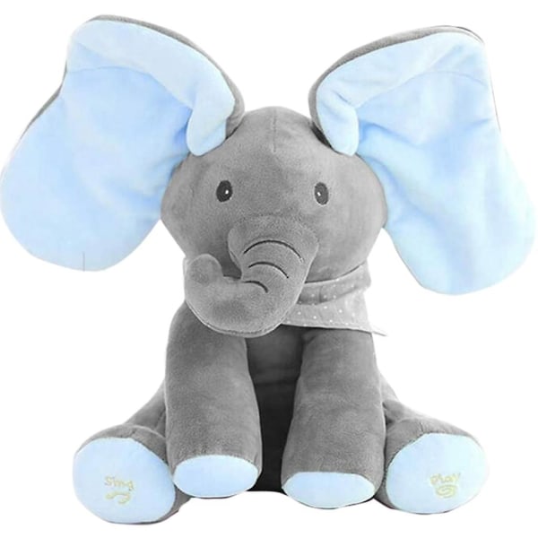 Elephant Toy Mjuk plyschleksak Musik Peekaboo Elephant Doll Comfort Toy
