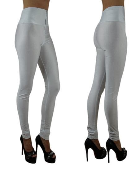 Vita Legging Med Dragkedja white S