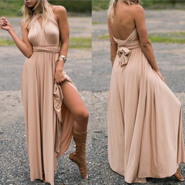 Flere slid-resistente Cross Backless Sexet Bandage One-Piece Kjole damp Kjole Sapphire Blue L