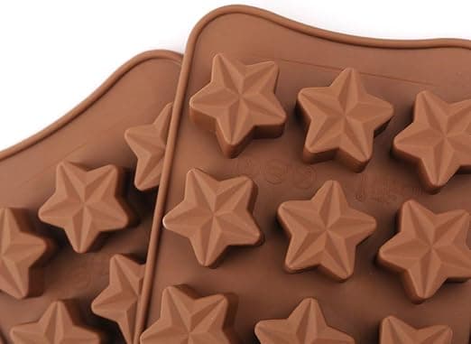 15 Huleforme til Chokolade i Stjerneform, Ikke-klæbende Madkvalitetssilikon